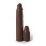 Phallic Sheath Sleeve 9 Inch + 3 Inch Plug brown