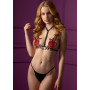 Complete bra underwear with thong Roses Bra and Panty Set