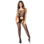 Tutina erotica cavallo aperto Floral Suspender Bodystocking