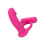 Wearable Vibrator Stimulates Clittoris with Double Diver Phallic Ring