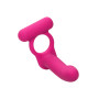 Wearable Vibrator Stimulates Clittoris with Double Diver Phallic Ring