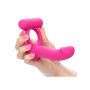 Wearable Vibrator Stimulates Clittoris with Double Diver Phallic Ring