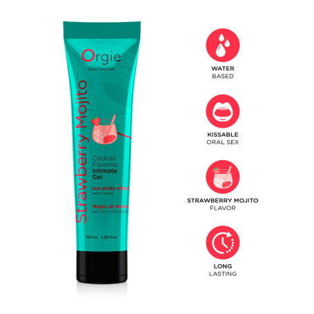 Lubricant baciabile ORGIE LUBE TUBE COCKTAIL STRAWBERRY MOJITO 100 ML