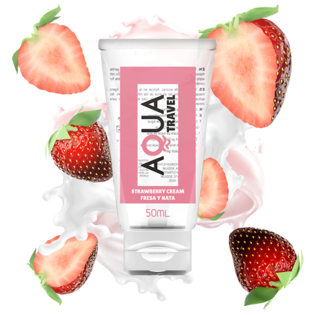 Intimate lubricant AQUA TRAVEL TASTE STRAWBERRY CREAM - 50 ML