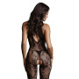 Women's jumpsuit Criss Cross Neck Bodystocking Black