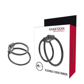 Retardant phallic ring DARKNESS DUO RINGS FOR PENIS