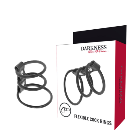 Anello per pene DARKNESS FLEXIBLE COCK RINGS SET OF 3