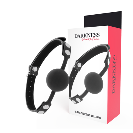 Sadomasochistic bite DARKNESS BALL GAG IN BLACK SILICONE