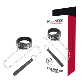 Guinzaglio per pene DARKNESS PENIS RING WITH STRAP