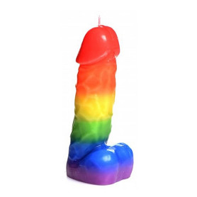 Pride Pecker Rainbow Drip Candle