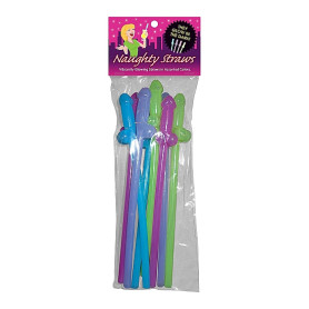 Cannucce con pene Glow in the Dark Naughty Straws