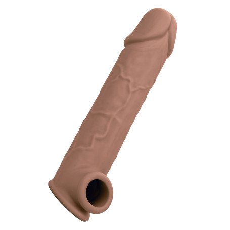 Realistic phallic sheath Life-Like Extension 8 Inch brown