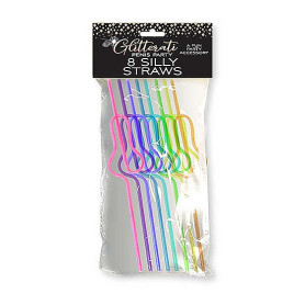 Glittered Penis Straws Silly Penis Straws 8 pz