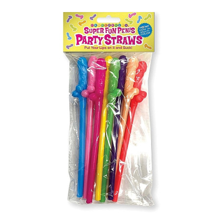 Funny straws Super Fun Penis Multicolor Penis Straws 8 Pack