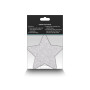 Star-shaped nipple covers Pasties Glitter Stars 2 Pair red & silver