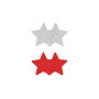 Star-shaped nipple covers Pasties Glitter Stars 2 Pair red & silver