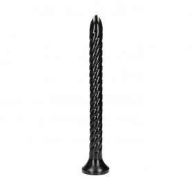 Anal phallus with suction cup Swirled Anal Snake 16''/ 40 cm Black