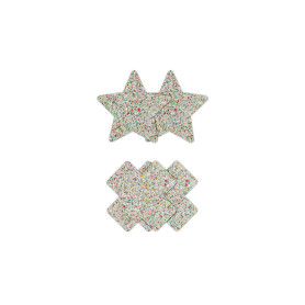 Copricapezzoli a forma di croce e stella gem Pasties Cross & Star 2 Pair