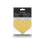 Heart-shaped nipple covers Pasties Glitter Hearts 2 Pair black & gold