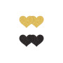 Copricapezzoli a forma di cuore Pasties Glitter Hearts 2 Pair black & gold