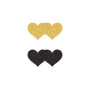 Copricapezzoli a forma di cuore Pasties Glitter Hearts 2 Pair black & gold