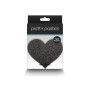 Heart-shaped nipple covers Pasties Glitter Hearts 2 Pair black & gold