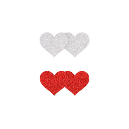 Copricapezzoli a forma di cuore Pasties Glitter Hearts 2 Pair