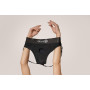 Slip strap on con bullet Vibrating Strap-on Panty Harness Open Back Black