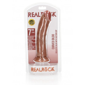 Fallo CURVED REALISTIC DILDO WITH SUCTION CUP - 7''/ 18 CM tan