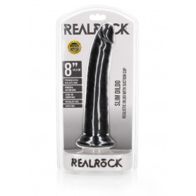 Fallo grande nero slim REALISTIC DILDO without Balls WITH SUCTION CUP - 8''/ 20,5 CM