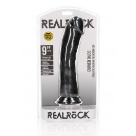Fallo big black CURVED REALISTIC DILDO WITH SUCTION CUP - 9''/ 23 CM