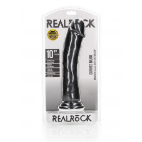 Fallo big black CURVED REALISTIC DILDO WITH SUCTION CUP - 10''/ 25,5 CM
