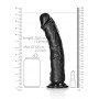 Fallo big black CURVED REALISTIC DILDO WITH SUCTION CUP - 10''/ 25,5 CM