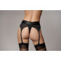 Vibrating Strap-on Thong, Adjustable Garters Black