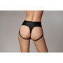 Vibrating Strap-on Thong Removable Straps Black