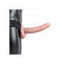 Vibratore cavo indossabile Vibrating Hollow Strap-on with Balls - 9'' / 23 cm - Flesh