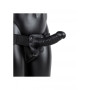 Vibratore cavo indossabile Vibrating Hollow Strap-on with Balls - 7'' / 18 cm - Black