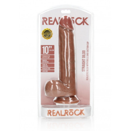 Fallo maxi Dildo with Balls and Suction Cup - 10''/ 25,5 cm tan