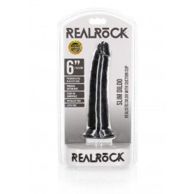 Fallo piccolo nero Dildo without Balls with Suction Cup - 6''/ 15,5 cm