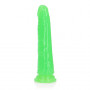 Realistic phallus with suction cup Slim Dildo Suction Cup GitD 15,5 cm Neon Green