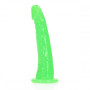 Realistic phallus with suction cup Slim Dildo Suction Cup GitD 15,5 cm Neon Green