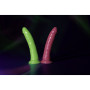 Realistic phallus with suction cup Slim Dildo Suction Cup GitD 18 cm Neon Green