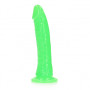 Realistic phallus with suction cup Slim Dildo Suction Cup GitD 18 cm Neon Green