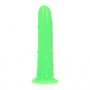 Realistic phallus with suction cup Slim Dildo Suction Cup GitD 18 cm Neon Green