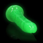 Realistic vaginal anal phallus Slim Dildo Suction Cup GitD 22.5 cm Neon Green