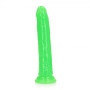 Realistic vaginal anal phallus Slim Dildo Suction Cup GitD 22.5 cm Neon Green