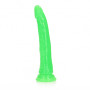 Realistic vaginal anal phallus Slim Dildo Suction Cup GitD 22.5 cm Neon Green