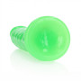 Realistic vaginal anal phallus Slim Dildo Suction Cup GitD 22.5 cm Neon Green