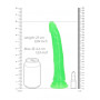 Realistic vaginal anal phallus Slim Dildo Suction Cup GitD 22.5 cm Neon Green