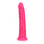 Fallo realistico con ventosa Slim Dildo Suction Cup GitD 20 cm Neon Pink